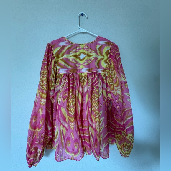 FARM Rio Pineapple Tapestry Tassel-Neckline Patterned Top - Picture 6 of 9